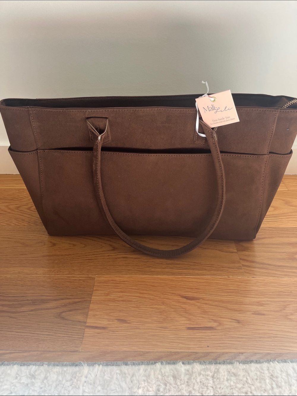 Brown Suede Tote Bag